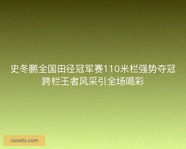 史冬鹏全国田径冠军赛110米栏强势夺冠跨栏王者风采引全场喝彩 史冬鹏全国田径冠军赛110米栏强势夺冠跨栏王者风采引全场喝彩
