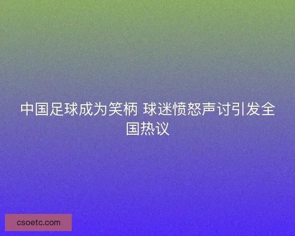 中国足球成为笑柄 球迷愤怒声讨引发全国热议